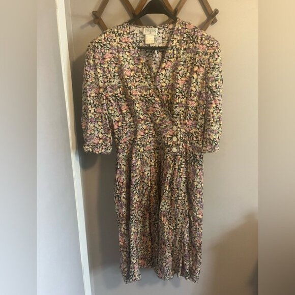 Vintage floral Cottagecore dress airy light weight rayon womens xXL Grannycore - Picture 2 of 10